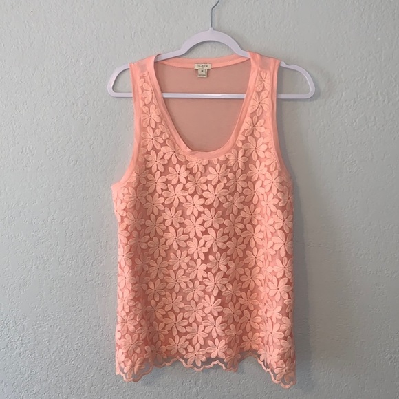 J. Crew Pink Floral Embroidered Sleeveless Blouse size Medium - Picture 7 of 7